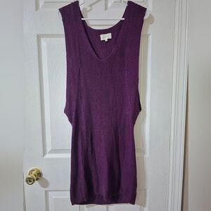 SHAE + Anthropologie Modal & Wool Knit Sweater Tunic/Dress, Dark Purple, EUC!